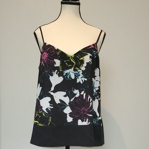 New French Connection Black Floral Camisole Size 8